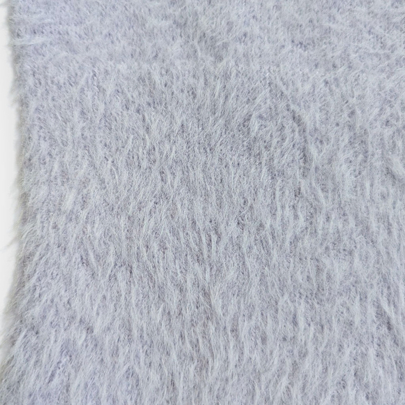 Marled by Reunited Fuzzy Purple Sweater Large Puff Sleeve - Picture 9 of 11